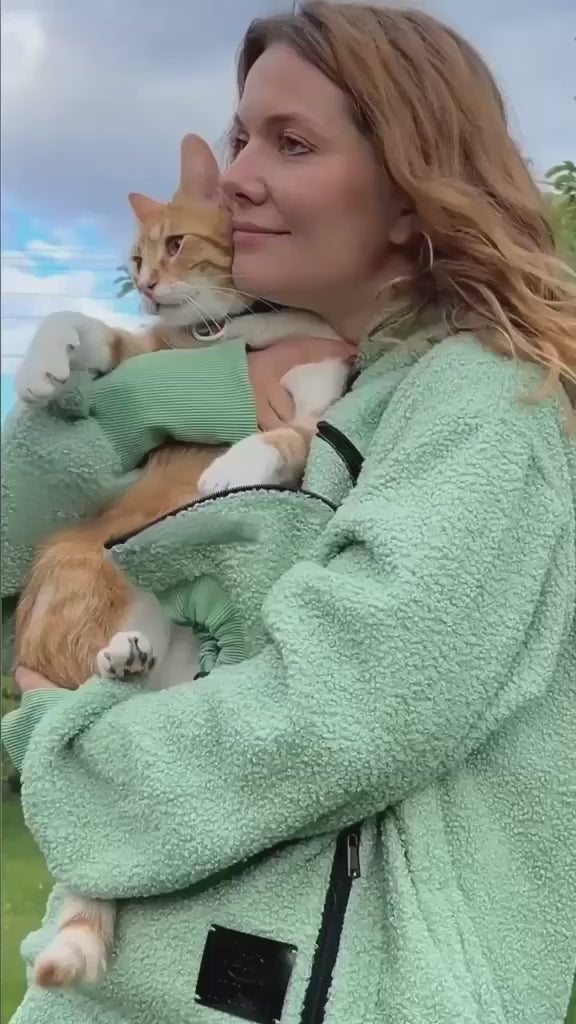 Sweat-shirt à capuche avec poche pour chat et chien en polaire douce