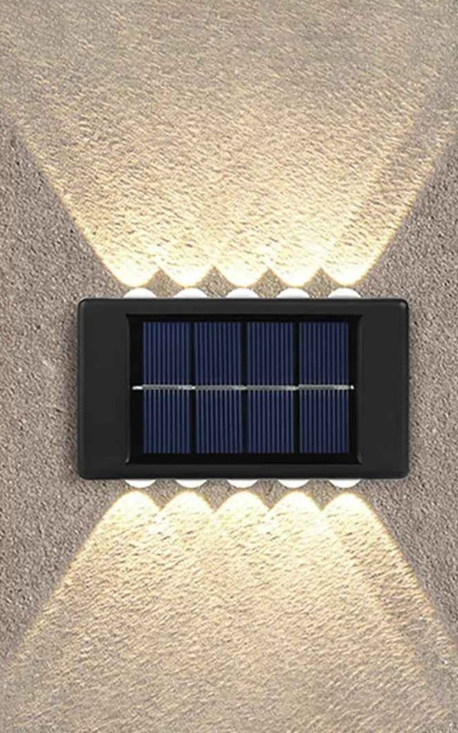 Applique murale solaire d'extérieur – Éclairage haut et bas sans aucun branchement électrique