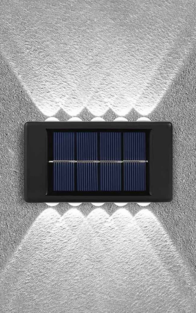 Applique murale solaire d'extérieur – Éclairage haut et bas sans aucun branchement électrique