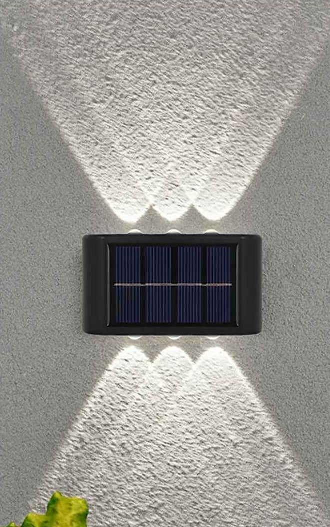 Applique murale solaire d'extérieur – Éclairage haut et bas sans aucun branchement électrique