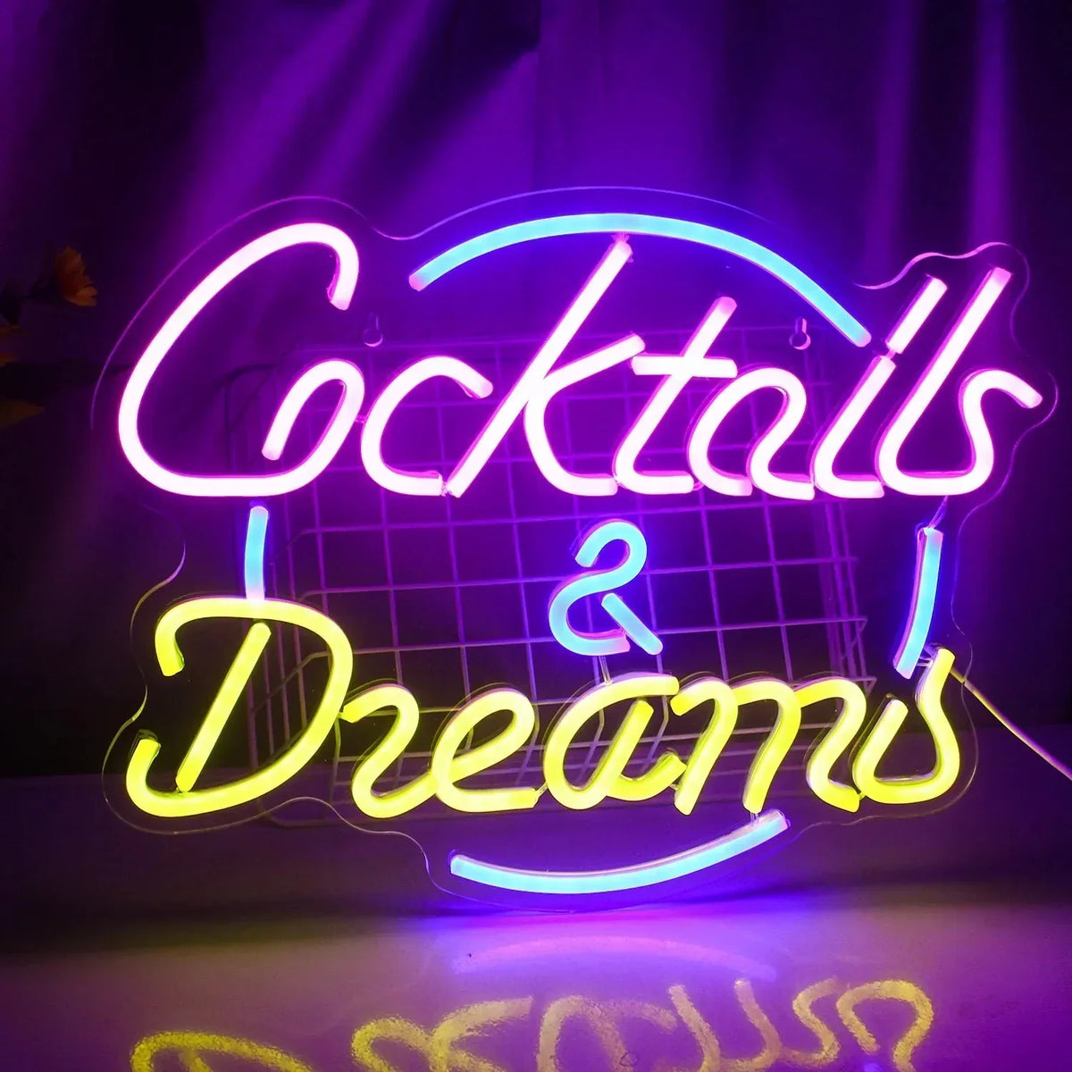 LED-neonskylt för bar och fest – Cocktails och öl, USB-drivet